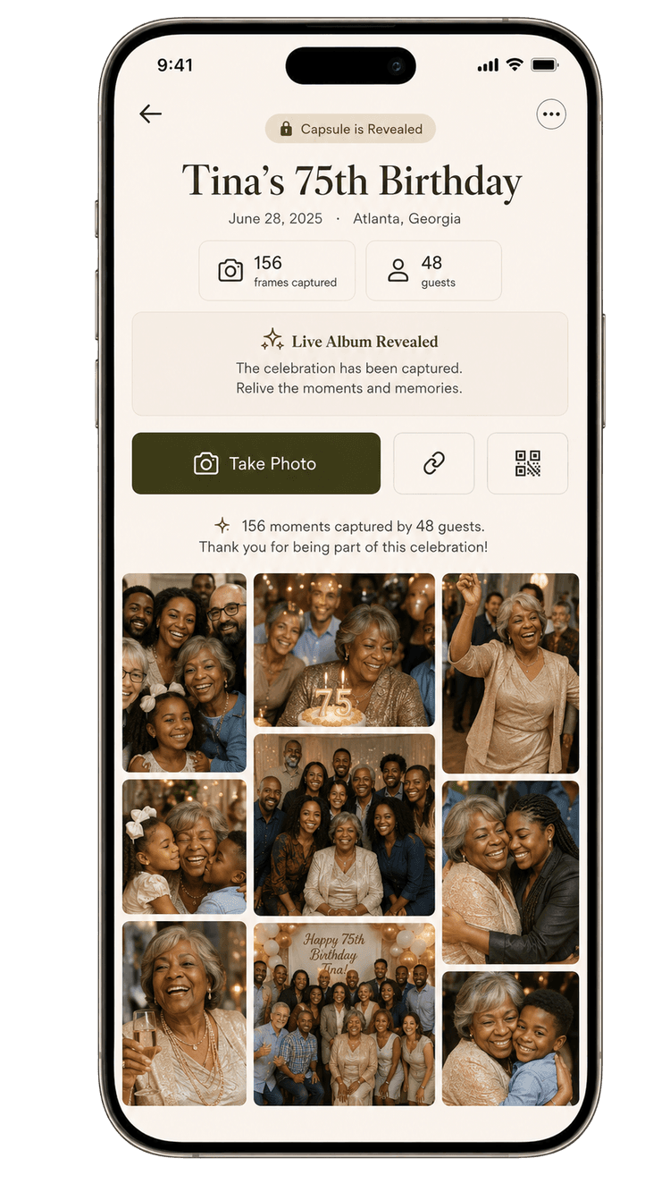 Capsule app showing a locked gallery